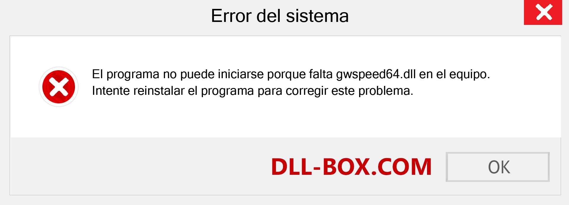 ¿Falta el archivo gwspeed64.dll ?. Descargar para Windows 7, 8, 10 - Corregir gwspeed64 dll Missing Error en Windows, fotos, imágenes