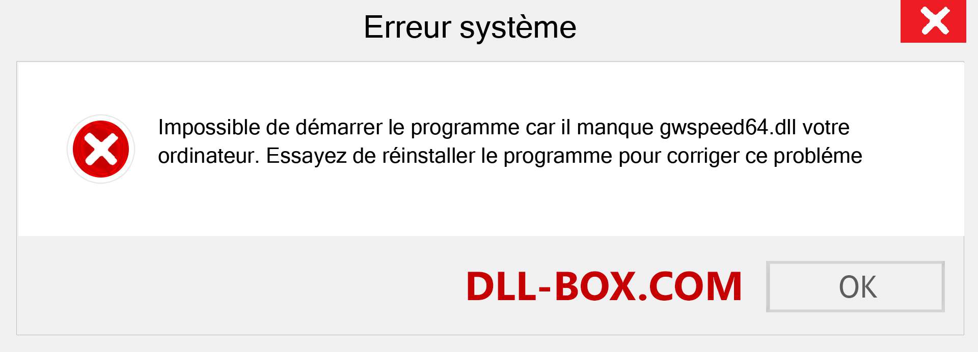 Le fichier gwspeed64.dll est manquant ?. Télécharger pour Windows 7, 8, 10 - Correction de l'erreur manquante gwspeed64 dll sur Windows, photos, images